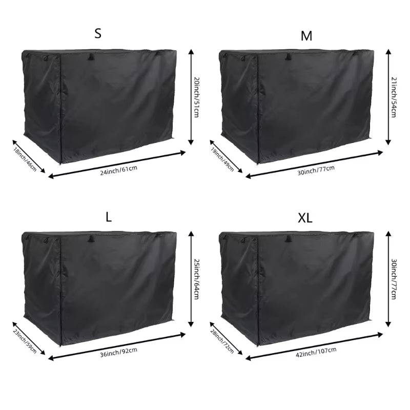 Dog Crates Cover for 24In/30In/36In/43In Wire Dog Cage Durable Waterproof Oxford-Fabric with 2 Door Indoor/Outdoor 87HA