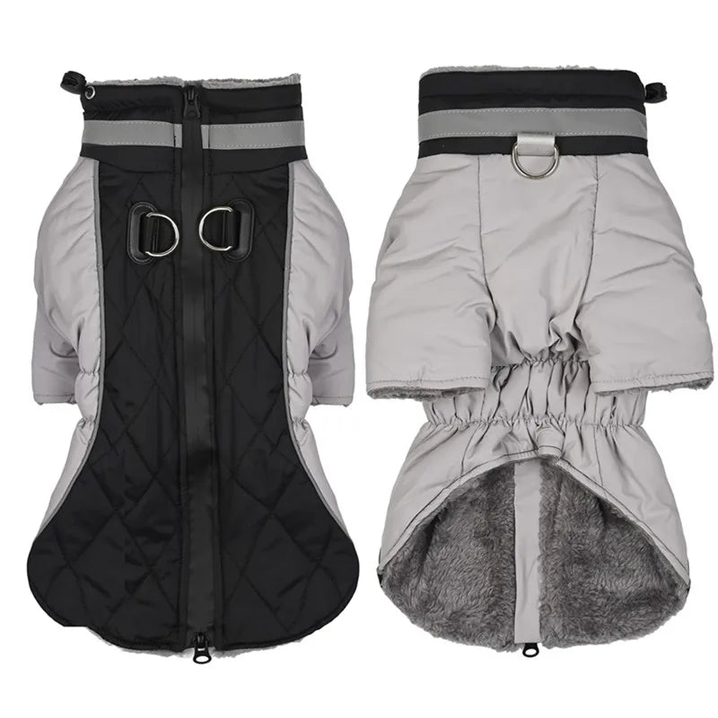 Winter Dog Clothes Waterproof Warm Big Dog Jackets High Neck Vest Coat for Medium Large Dogs Clothes