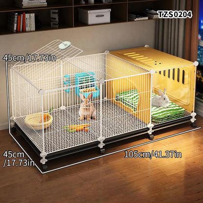 Encrypted Rabbit Cage for Home Use, Large Indoor Cleaning Tray, Special Nest for Guinea Pigs, Guinea Pig Cage