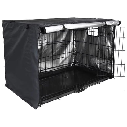 Dog Crates Cover for 24In/30In/36In/43In Wire Dog Cage Durable Waterproof Oxford-Fabric with 2 Door Indoor/Outdoor 87HA