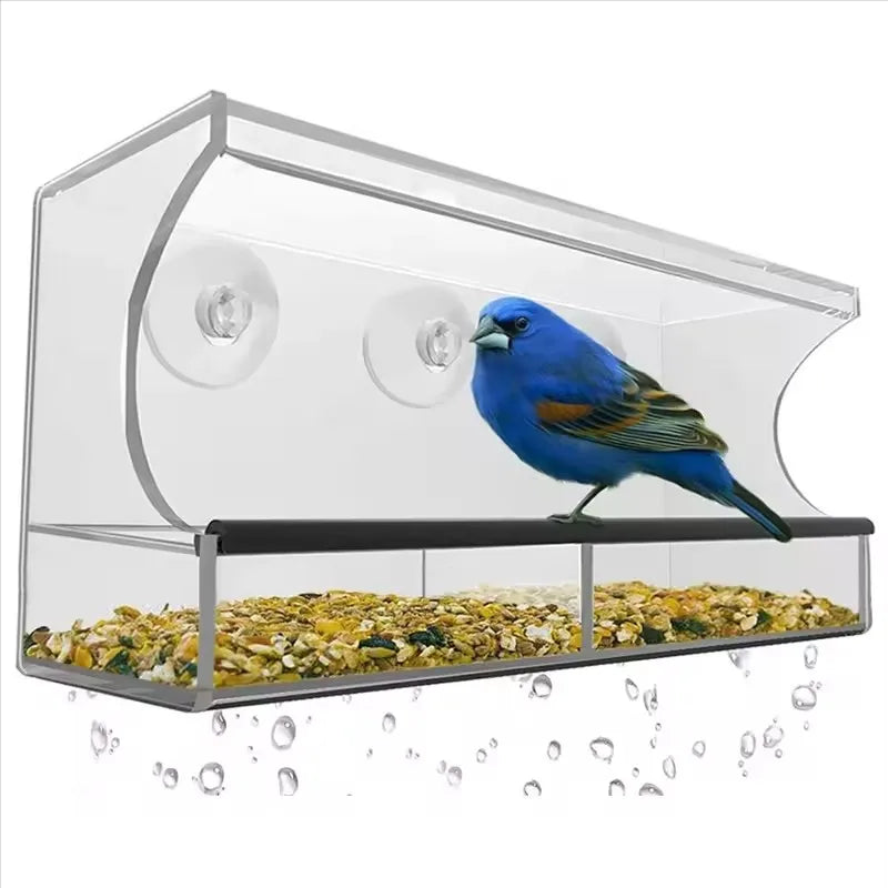 M-Modern-Window Bird Feeder, Wild Bird Feeder, Transparent Window Bird Feeder, Exquisite Bird Watching Gift