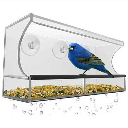 M-Modern-Window Bird Feeder, Wild Bird Feeder, Transparent Window Bird Feeder, Exquisite Bird Watching Gift