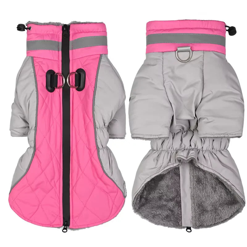 Winter Dog Clothes Waterproof Warm Big Dog Jackets High Neck Vest Coat for Medium Large Dogs Clothes