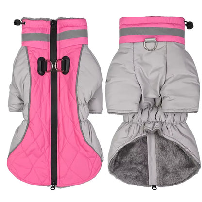 Winter Dog Clothes Waterproof Warm Big Dog Jackets High Neck Vest Coat for Medium Large Dogs Clothes