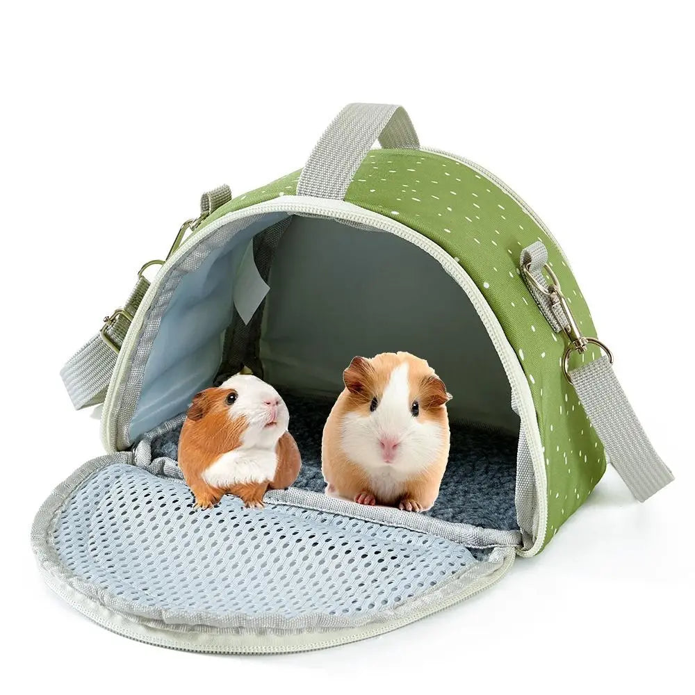 Breathable Portable Small Animal Carriers Adjustable Shoulder Strap Comfortable Travel Hamster Tote Bag Foldable Anti-Escape