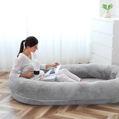 Dog Beds for Humans Size Fits You and Pets Washable Faux