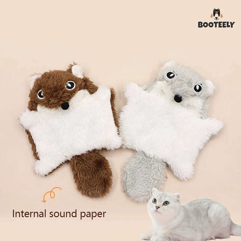Interactive Cat Toys Cat Kicking Plush Toys for All Breeds Creative Flying Squirrel Kitten Sound Toy for Home Pet Room Living