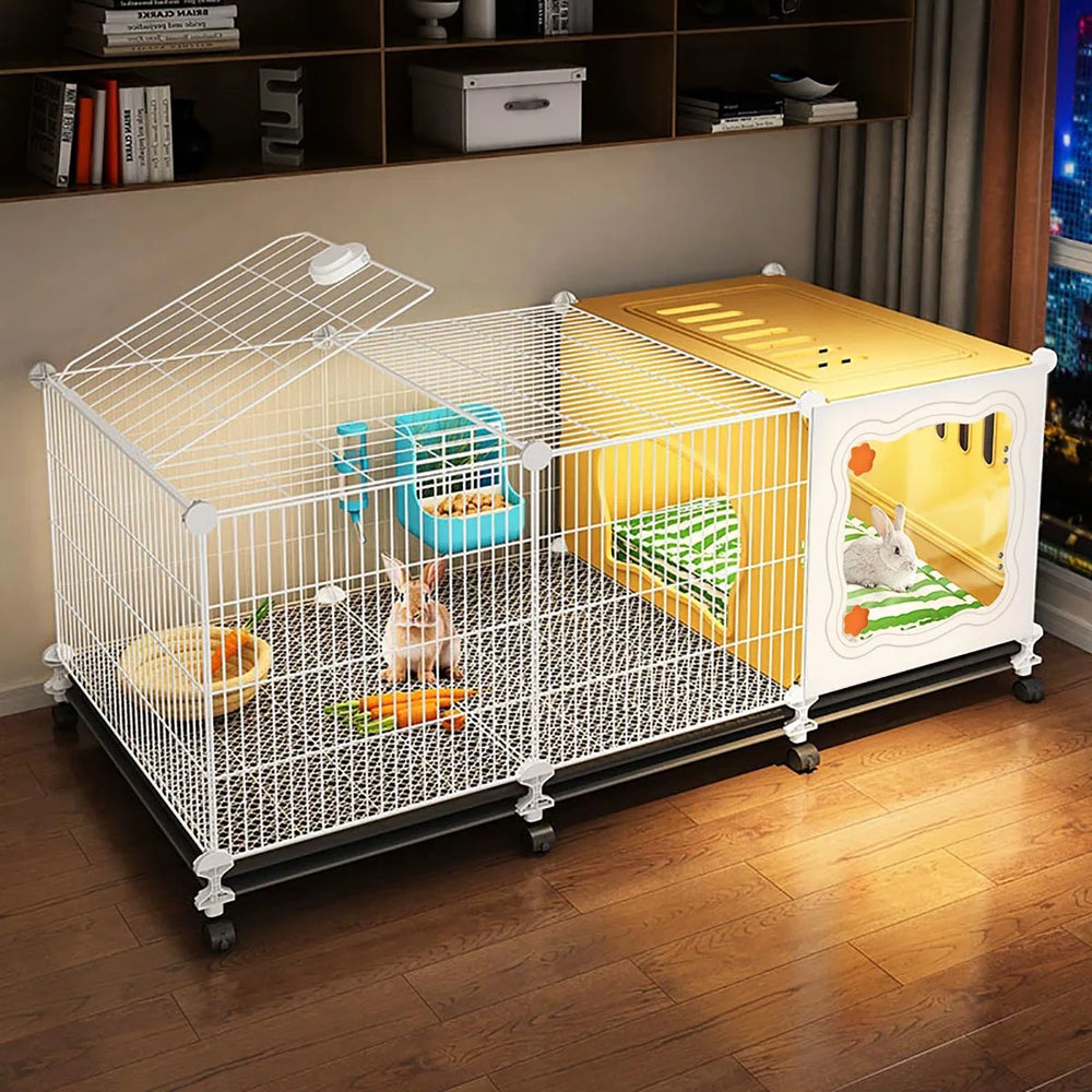 Encrypted Rabbit Cage for Home Use, Large Indoor Cleaning Tray, Special Nest for Guinea Pigs, Guinea Pig Cage