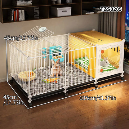 Encrypted Rabbit Cage for Home Use, Large Indoor Cleaning Tray, Special Nest for Guinea Pigs, Guinea Pig Cage