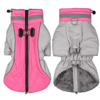 Winter Dog Clothes Waterproof Warm Big Dog Jackets High Neck Vest Coat for Medium Large Dogs Clothes