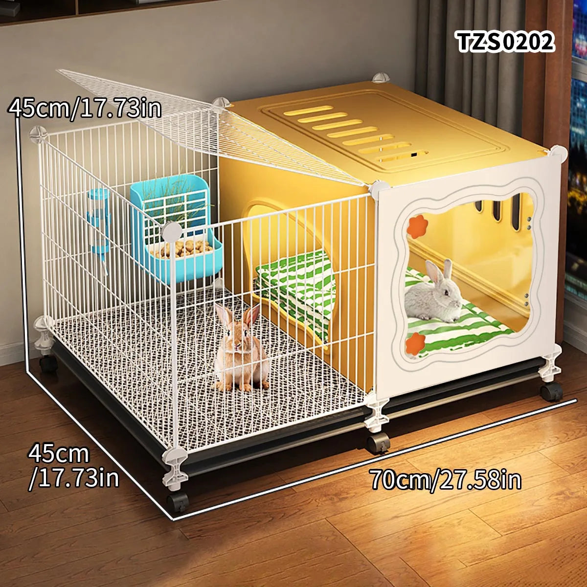 Encrypted Rabbit Cage for Home Use, Large Indoor Cleaning Tray, Special Nest for Guinea Pigs, Guinea Pig Cage
