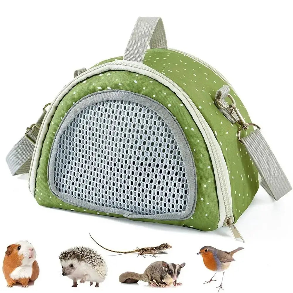 Breathable Portable Small Animal Carriers Adjustable Shoulder Strap Comfortable Travel Hamster Tote Bag Foldable Anti-Escape