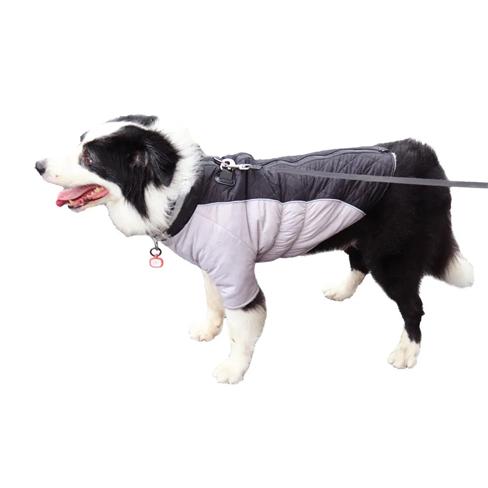 Winter Dog Clothes Waterproof Warm Big Dog Jackets High Neck Vest Coat for Medium Large Dogs Clothes