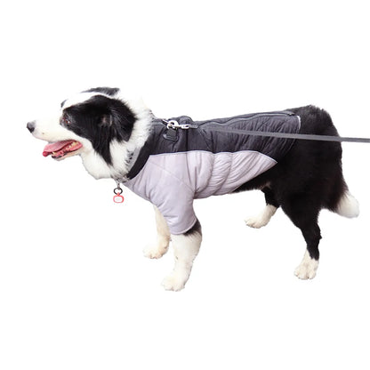 Winter Dog Clothes Waterproof Warm Big Dog Jackets High Neck Vest Coat for Medium Large Dogs Clothes