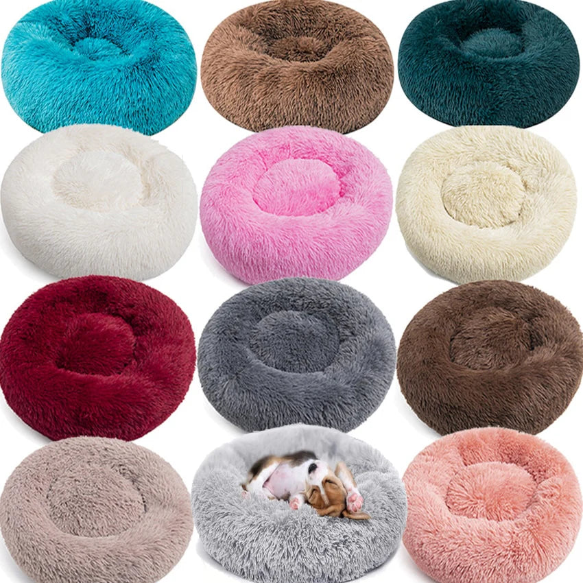 Long Plush Fluffy Pet Dog Bed Calming Dog Beds