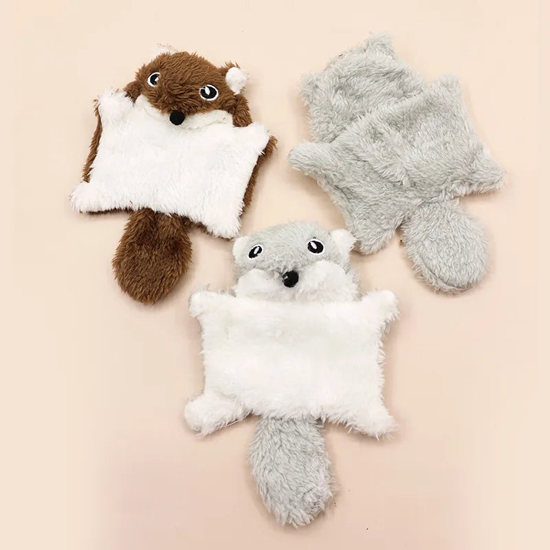 Interactive Cat Toys Cat Kicking Plush Toys for All Breeds Creative Flying Squirrel Kitten Sound Toy for Home Pet Room Living