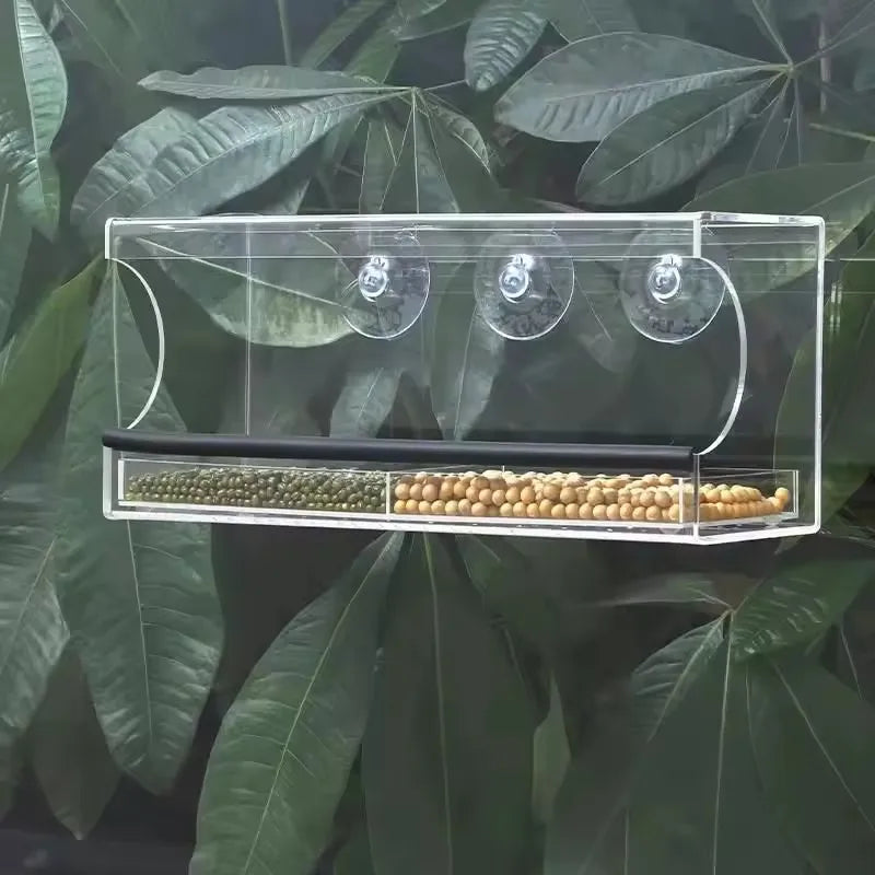 M-Modern-Window Bird Feeder, Wild Bird Feeder, Transparent Window Bird Feeder, Exquisite Bird Watching Gift