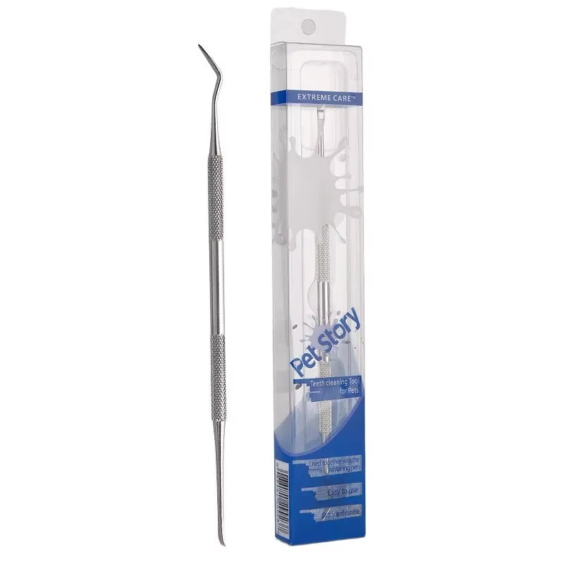 Stainless Steel Dog Dental Cleaning Tool - Tartar Remover and Breath Freshener for Pets