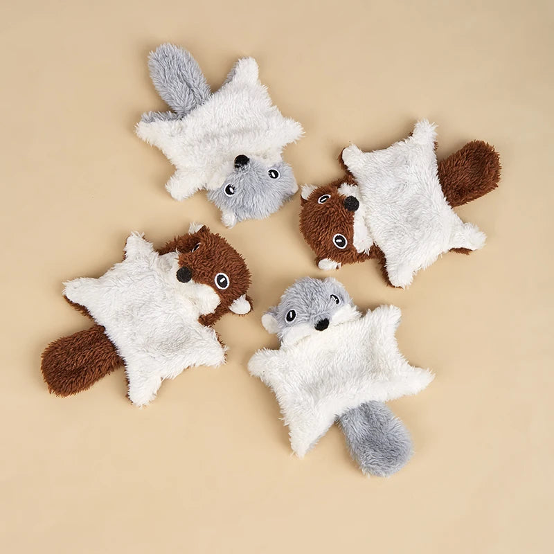 Interactive Cat Toys Cat Kicking Plush Toys for All Breeds Creative Flying Squirrel Kitten Sound Toy for Home Pet Room Living