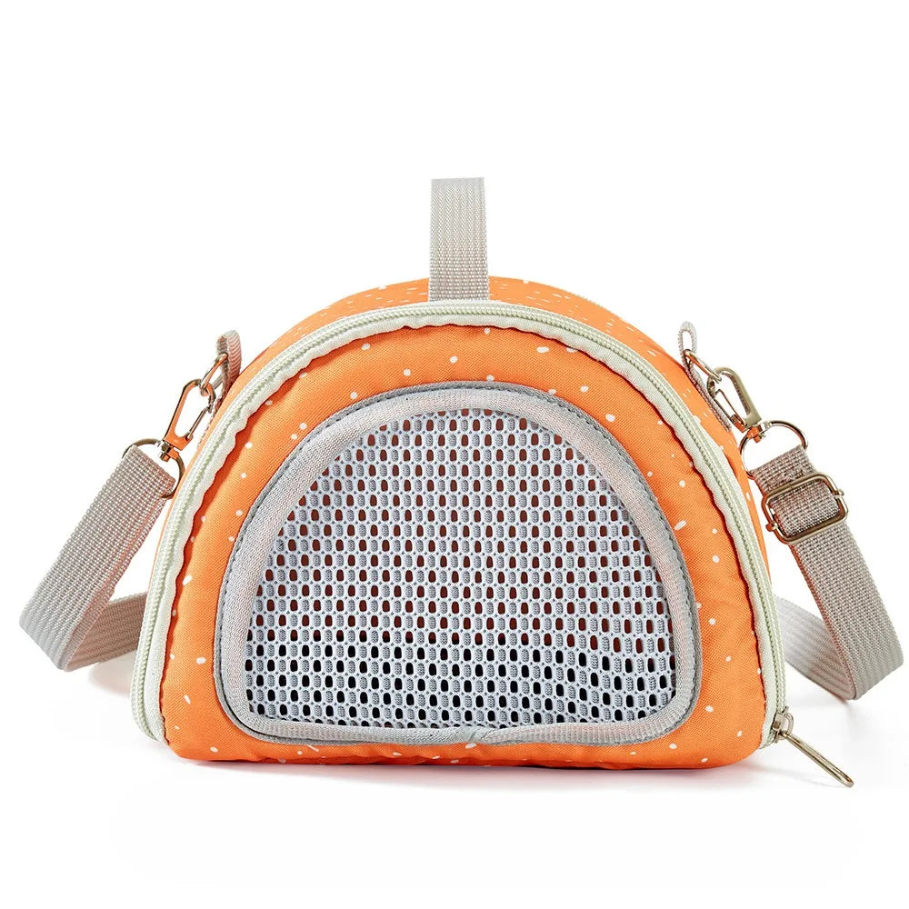 Breathable Portable Small Animal Carriers Adjustable Shoulder Strap Comfortable Travel Hamster Tote Bag Foldable Anti-Escape