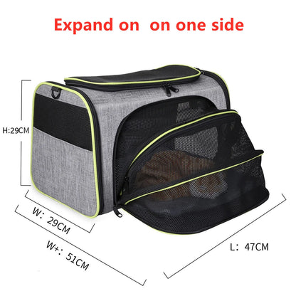 Pet Carriers Four Sides Expanded Dog Carriers Pet Car Travel Bag Expandable Pet Cat Puppy Dog Bag Slings Tote for Small Animals