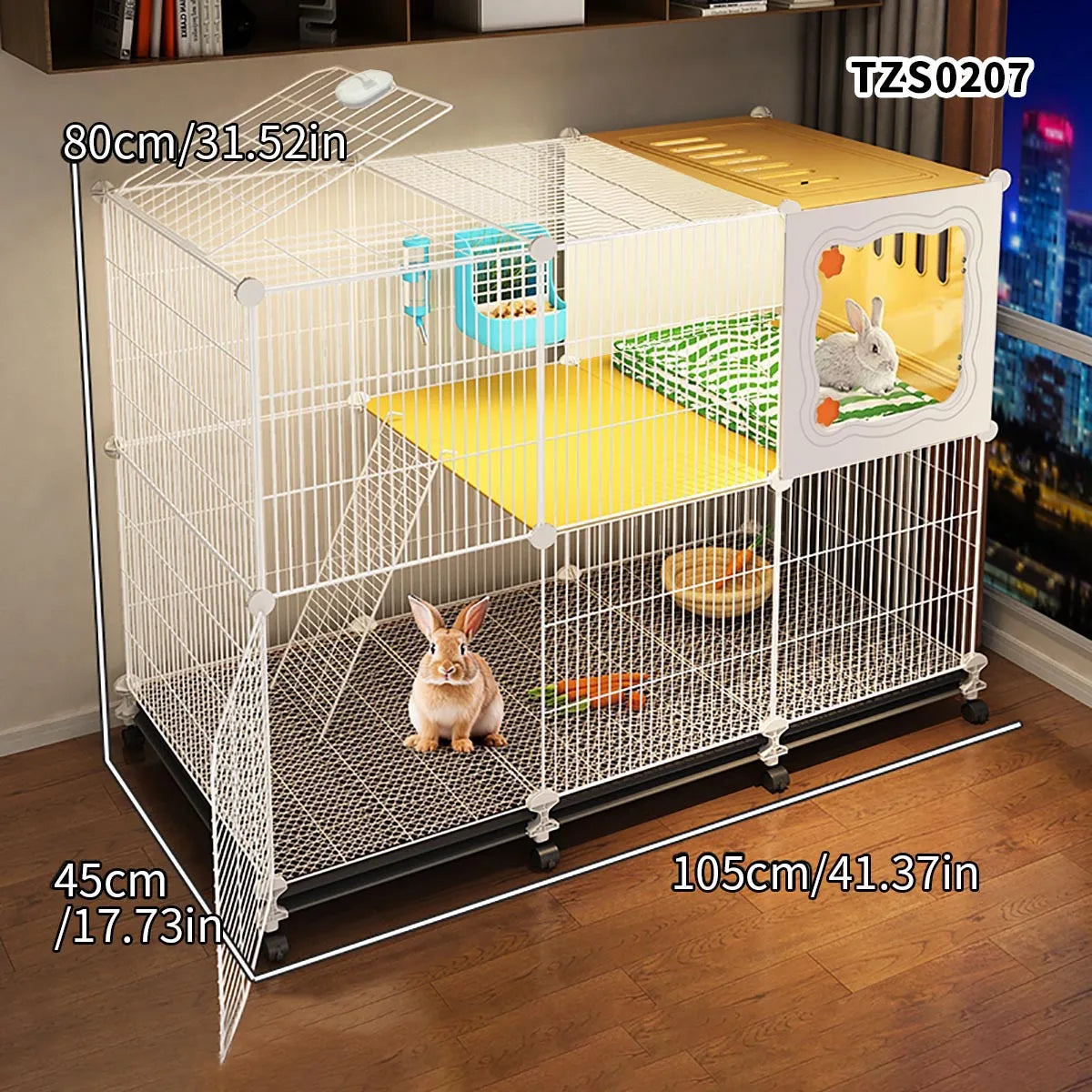 Encrypted Rabbit Cage for Home Use, Large Indoor Cleaning Tray, Special Nest for Guinea Pigs, Guinea Pig Cage