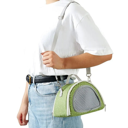 Breathable Portable Small Animal Carriers Adjustable Shoulder Strap Comfortable Travel Hamster Tote Bag Foldable Anti-Escape