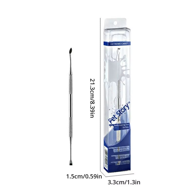 Stainless Steel Dog Dental Cleaning Tool - Tartar Remover and Breath Freshener for Pets