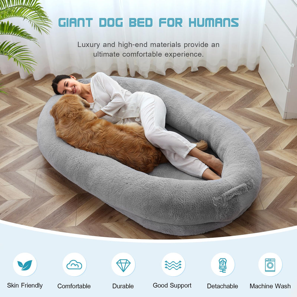 Dog Beds for Humans Size Fits You and Pets Washable Faux