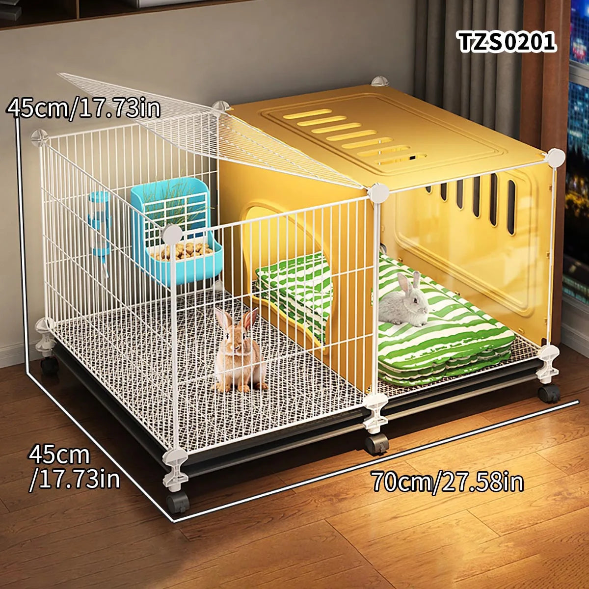 Encrypted Rabbit Cage for Home Use, Large Indoor Cleaning Tray, Special Nest for Guinea Pigs, Guinea Pig Cage