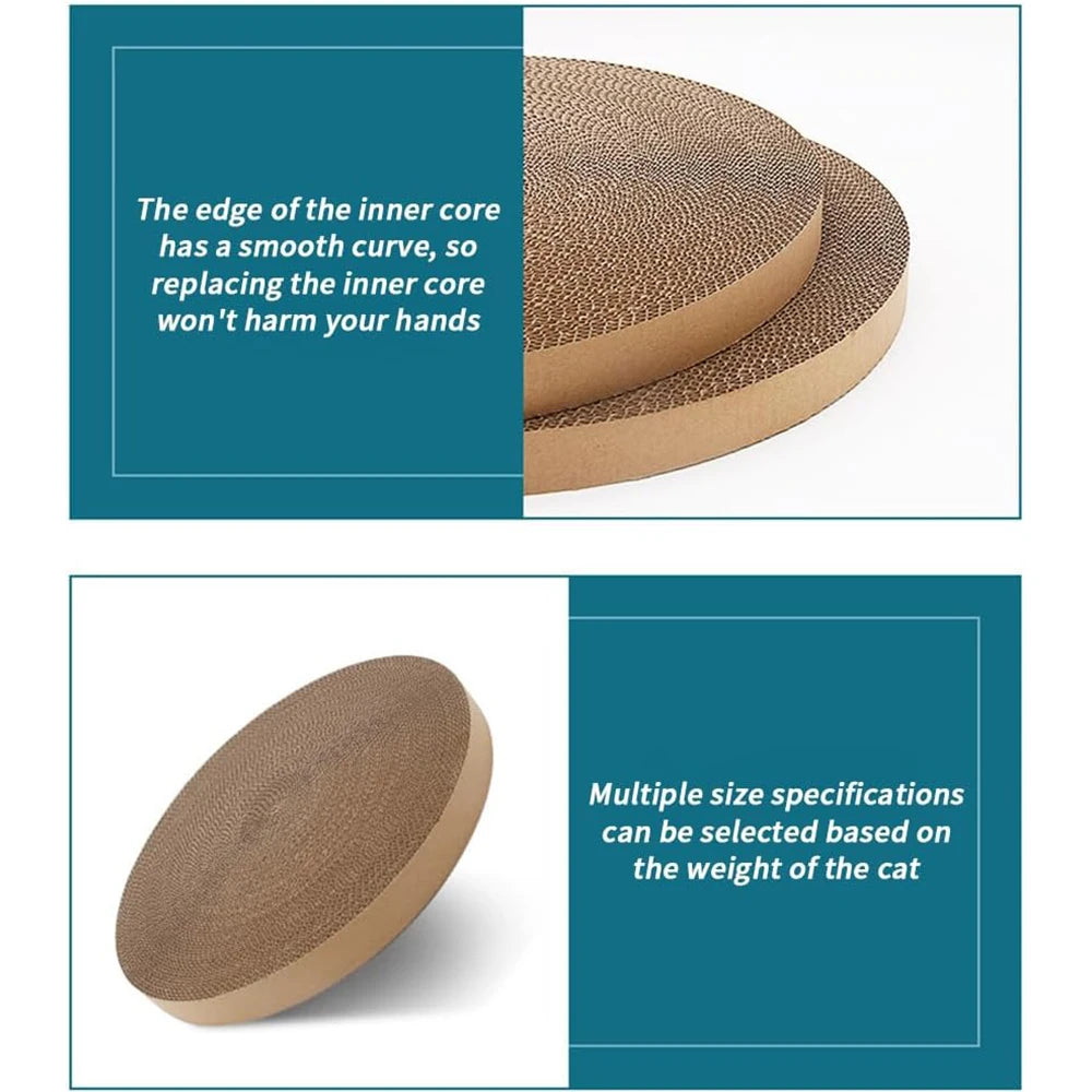 Cat Scratcher Replacement Pads for Active Play round Cardboard Replacement Scratcher Insert Refill Scratching Pad Cats Supplies