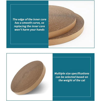 Cat Scratcher Replacement Pads for Active Play round Cardboard Replacement Scratcher Insert Refill Scratching Pad Cats Supplies