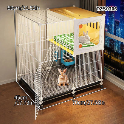 Encrypted Rabbit Cage for Home Use, Large Indoor Cleaning Tray, Special Nest for Guinea Pigs, Guinea Pig Cage